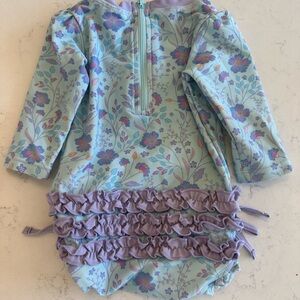 Floral Long Sleeve Baby Swimsuit